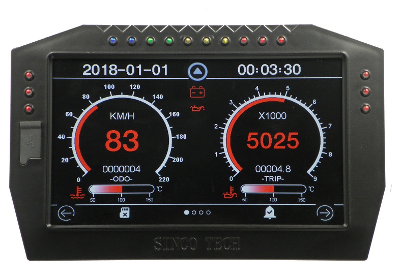 Car Dash Race Display OBD2 Bluetooth Dashboard LCD Screen Digital Gauge Kit